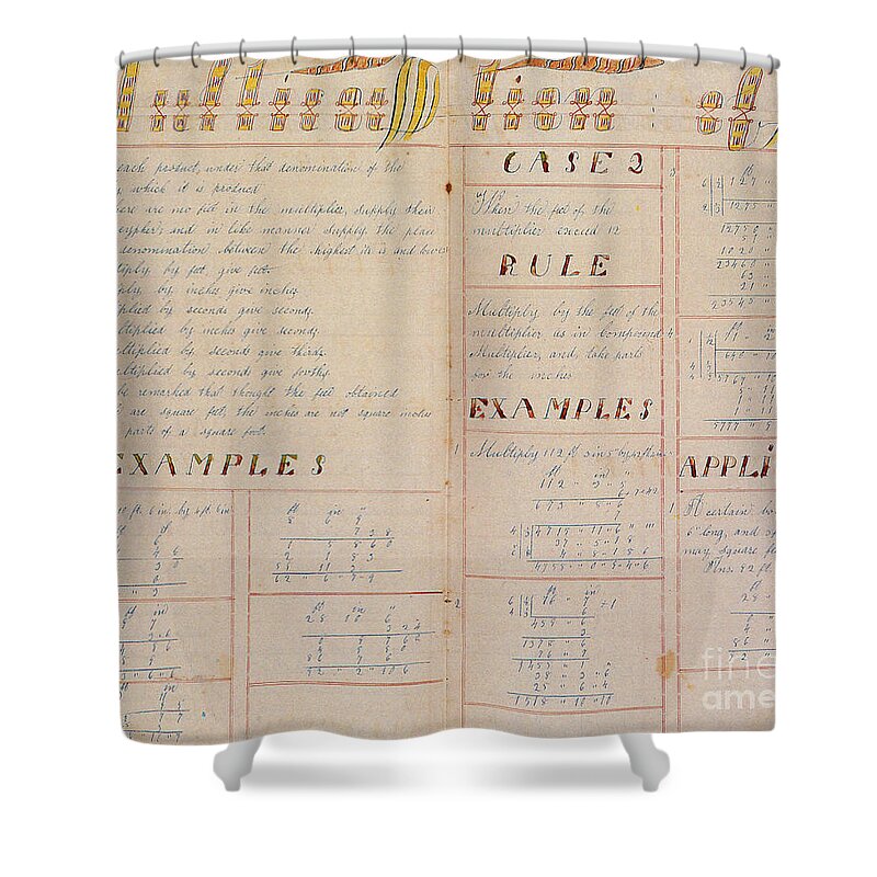 19th Century Shower Curtain featuring the photograph 19th Century Amish Math Book by Photo Researchers