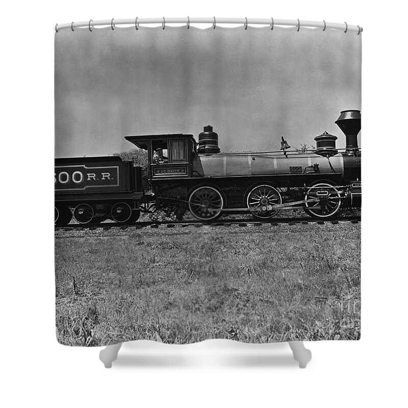 Historic Shower Curtain featuring the photograph 19th Century B&o Locomotive by Omikron