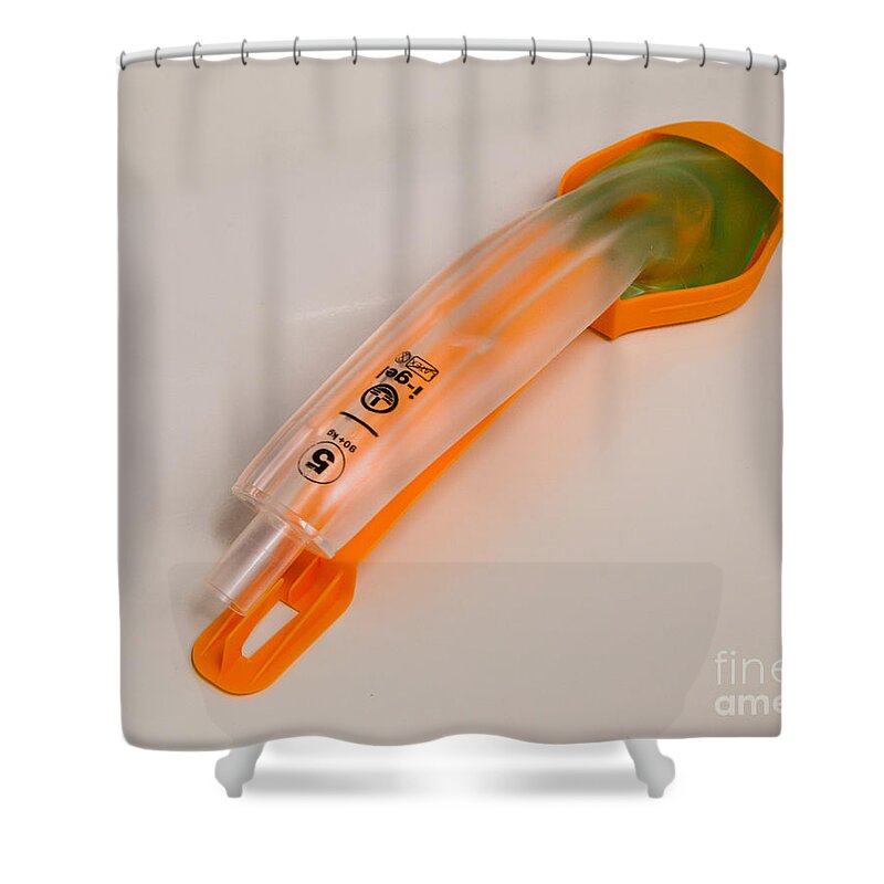 Airway Shower Curtain featuring the photograph I-gel Supraglottic Airway Device #2 by Photo Researchers, Inc.