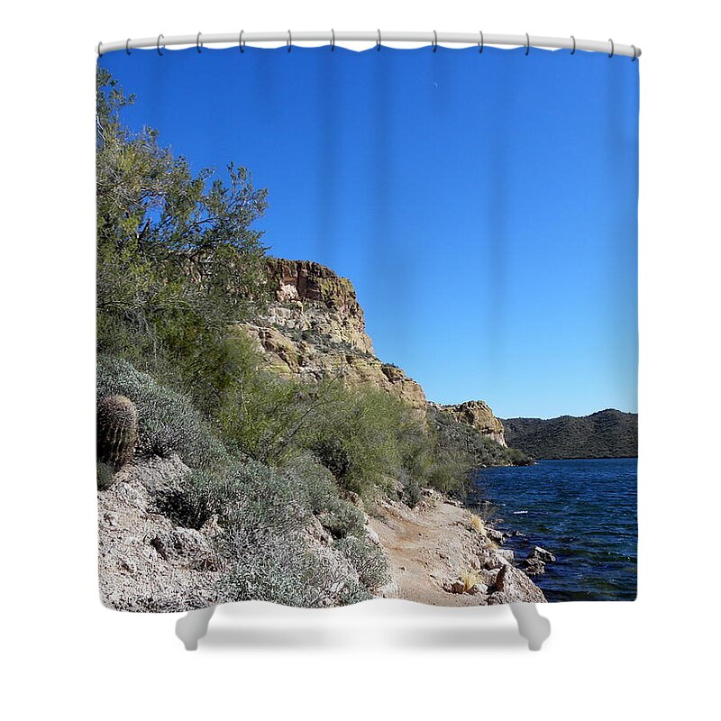 Arizona Shower Curtain featuring the photograph Sagouro Lake Arizona #2 by Kim Galluzzo