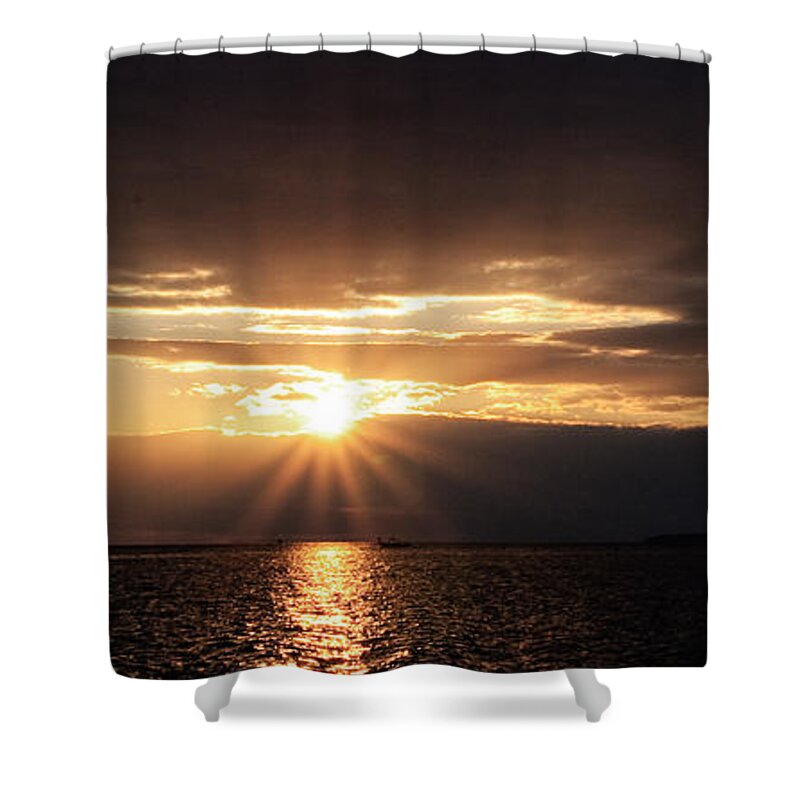  Beach Shower Curtain featuring the photograph Sunset #2 by Stelios Kleanthous