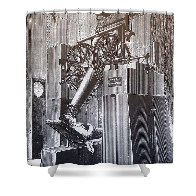 Illustration Shower Curtain featuring the photograph Telescope, Paris Expo, 1900 #2 by Science Source