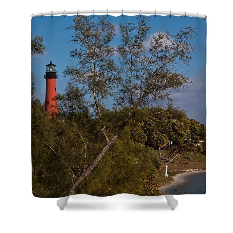 Architecture Shower Curtain featuring the photograph Jupiter Inlet Lighthouse #3 by Ed Gleichman