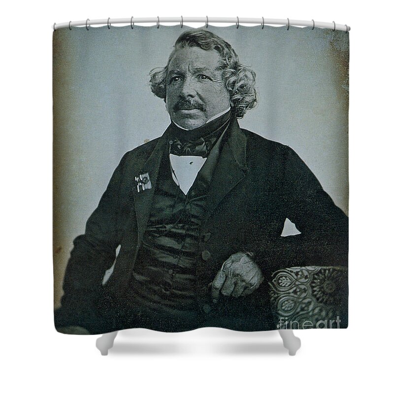 History Shower Curtain featuring the photograph Louis Daguerre, French Inventor #3 by Science Source