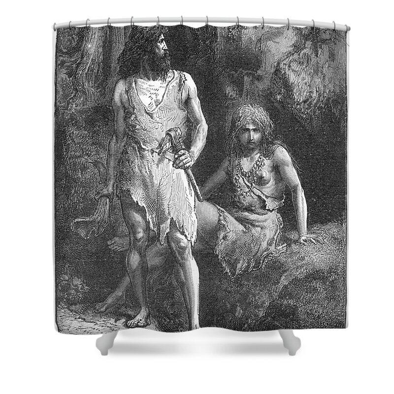 Bayard Shower Curtain featuring the photograph Prehistoric Man #3 by Granger