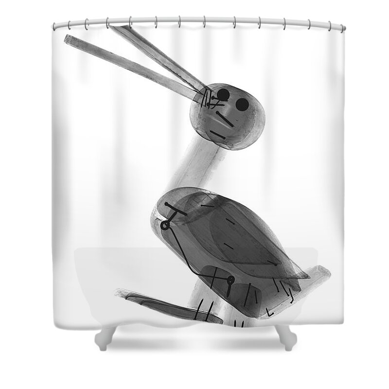 X-ray Shower Curtain featuring the photograph X-ray Of A Wooden Duck Toy #4 by Ted Kinsman