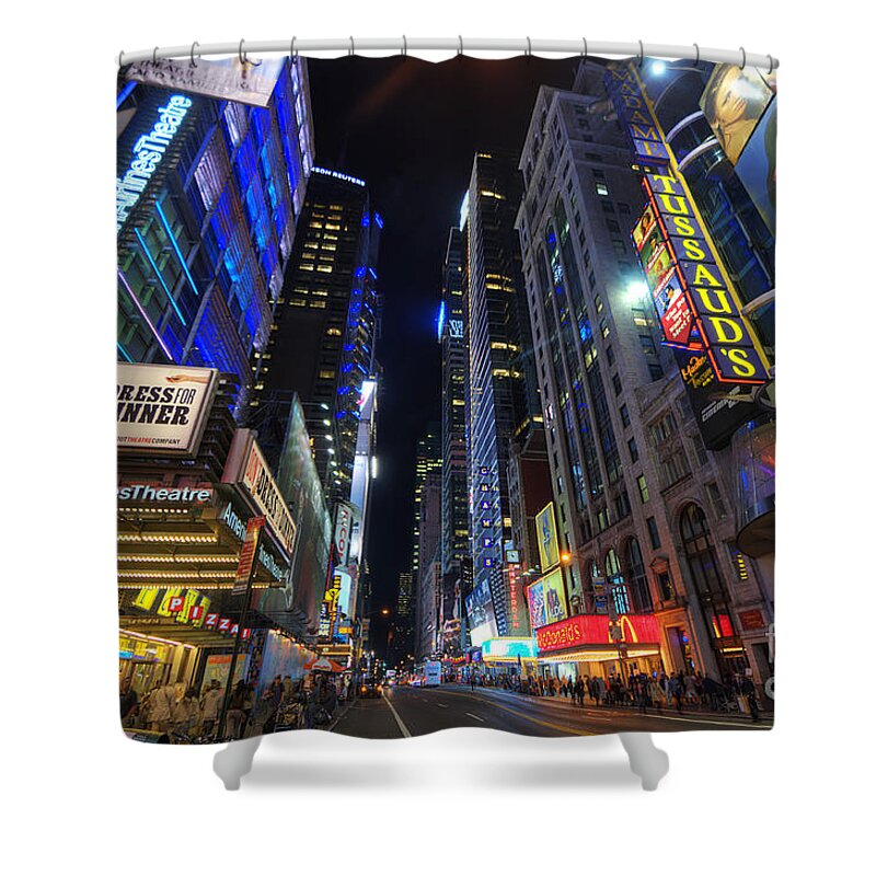 Art Shower Curtain featuring the photograph 42nd Street - NYC by Yhun Suarez