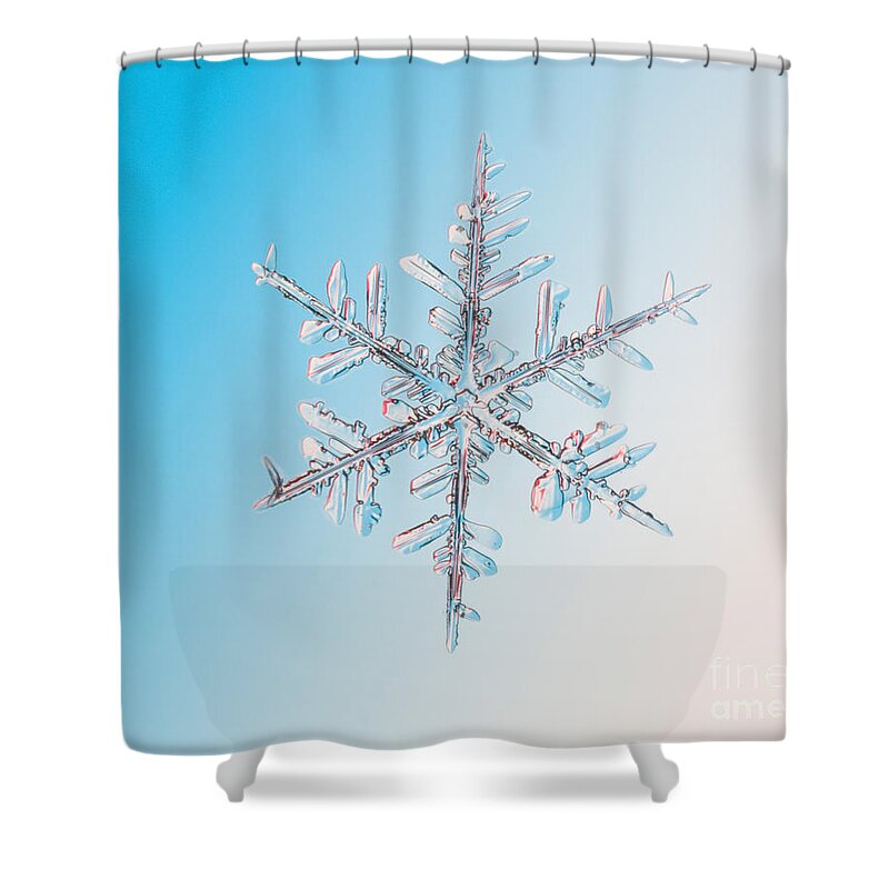 Snow Shower Curtain featuring the photograph Snowflake #61 by Ted Kinsman