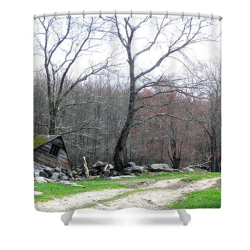 History Shower Curtain featuring the photograph A Barn That Once Was by Kim Galluzzo