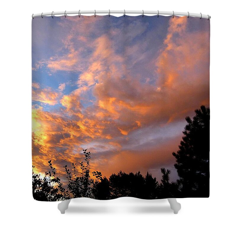 Sunset Shower Curtain featuring the photograph A Dramatic Summer Evening 2 by Will Borden