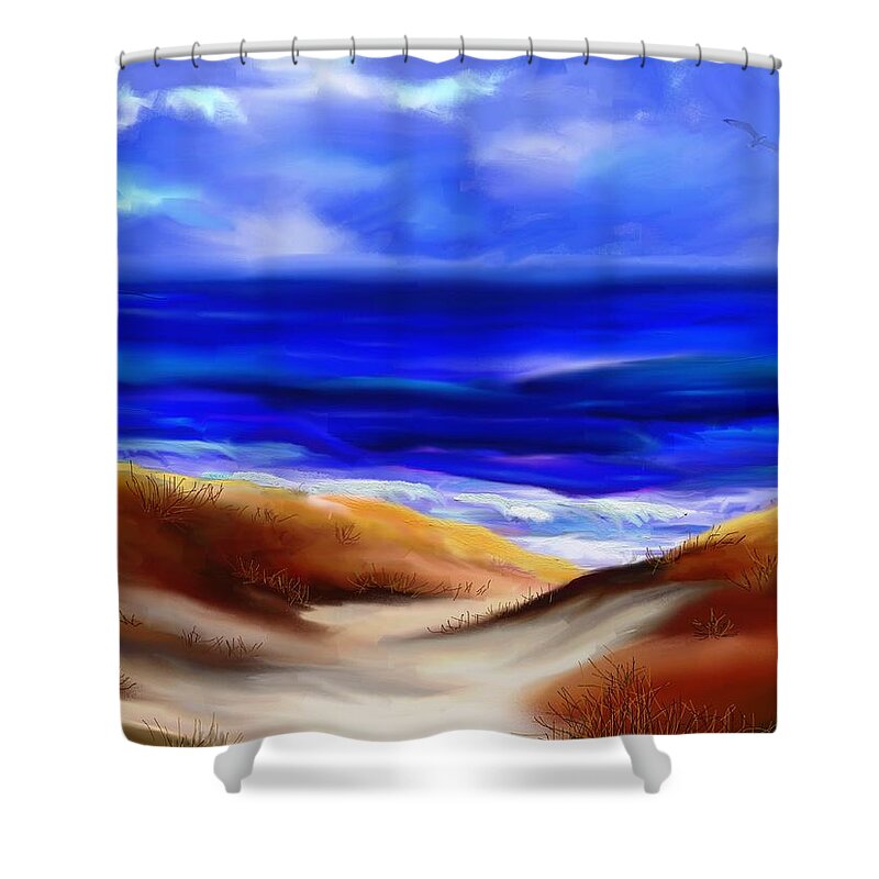 Painting Shower Curtain featuring the painting A Moment of Reflection by Robin Monroe