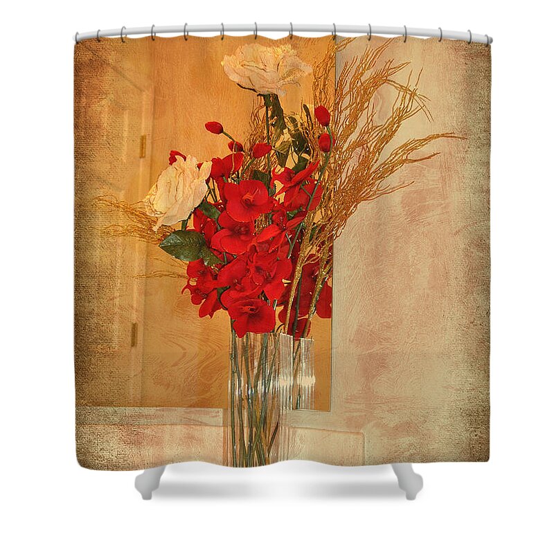 Still Life Shower Curtain featuring the photograph A Rose By Any Other Name by Kathy Baccari