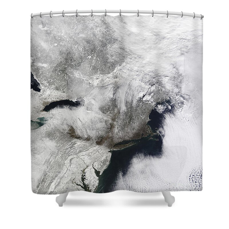 Snowmageddon Shower Curtain featuring the photograph A Severe Winter Storm by Stocktrek Images