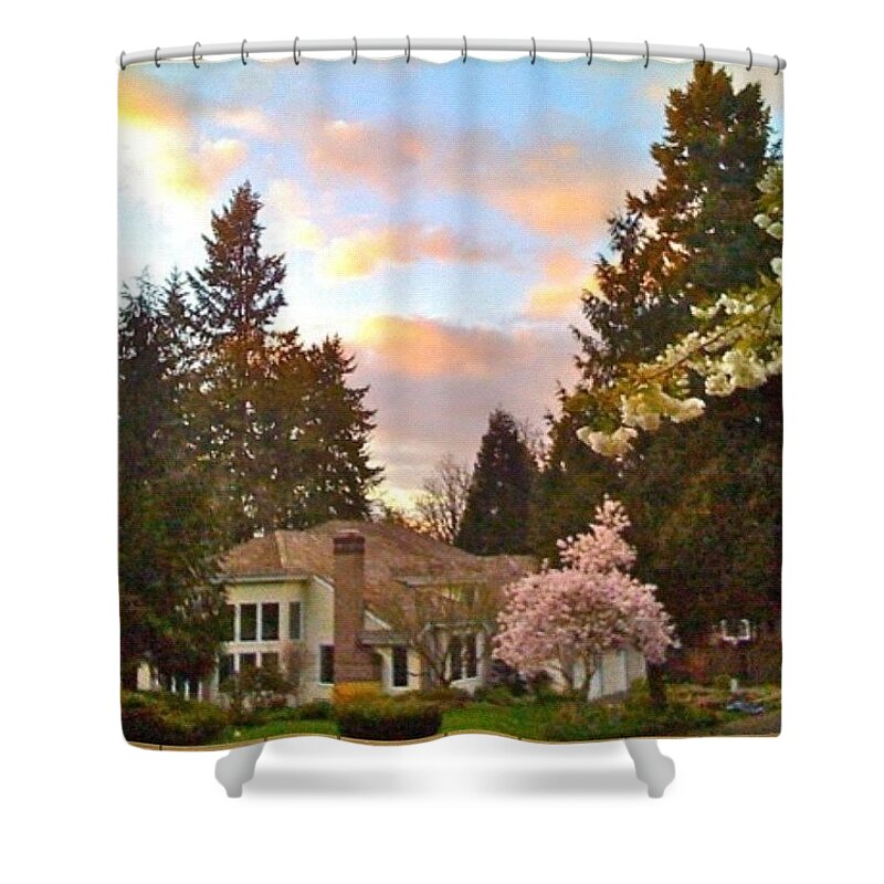 Sunsets Shower Curtain featuring the photograph A Spring Evening - Lake Oswego OR by Anna Porter