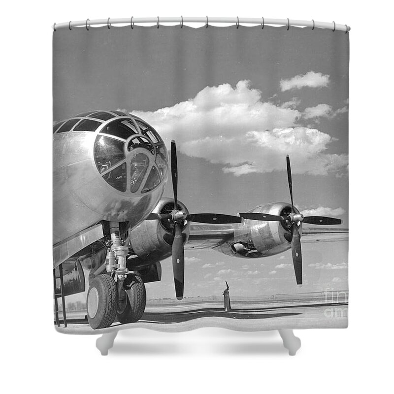 B-29 Shower Curtain featuring the photograph A U.s. Army Air Forces B-29 by Stocktrek Images