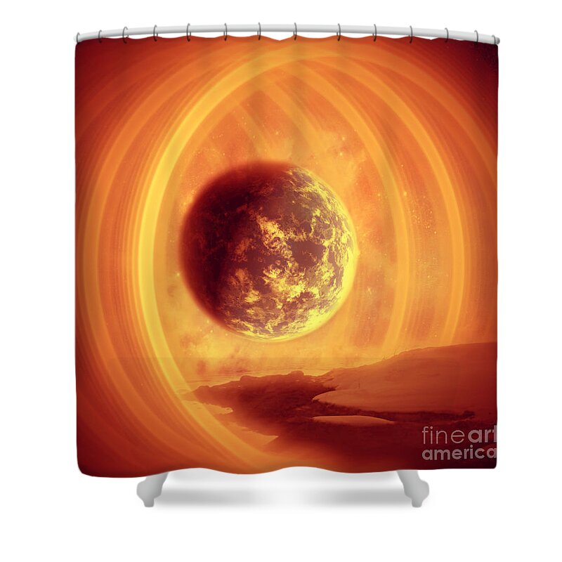 Digital Canvas Prints Shower Curtain featuring the digital art A Whole New World by Ester McGuire