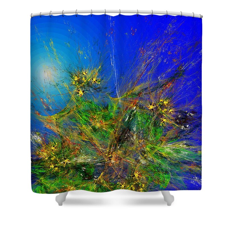 Fine Art Shower Curtain featuring the digital art Abstract 090811 by David Lane