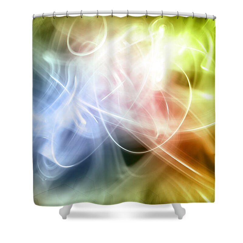 Green Shower Curtain featuring the photograph Abstract background by Les Cunliffe
