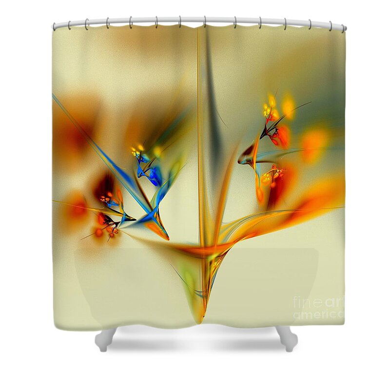 Flower Shower Curtain featuring the digital art Abstract Flower 2 by Klara Acel