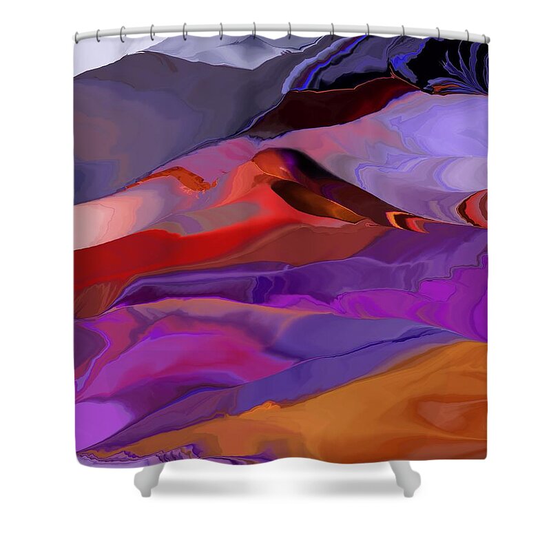 Fine Art Shower Curtain featuring the digital art Abstract Hills and Mountains 121611 by David Lane