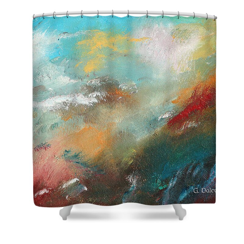 Gail Daleys Beautiful Cutting Edge Contemporary Alternative Non-conformist Art And Paintings Shower Curtain featuring the painting Abstract No 1 by Gail Daley