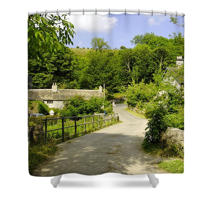 Derbyshire Shower Curtain featuring the photograph Across The Bridge at Upperdale by Rod Johnson