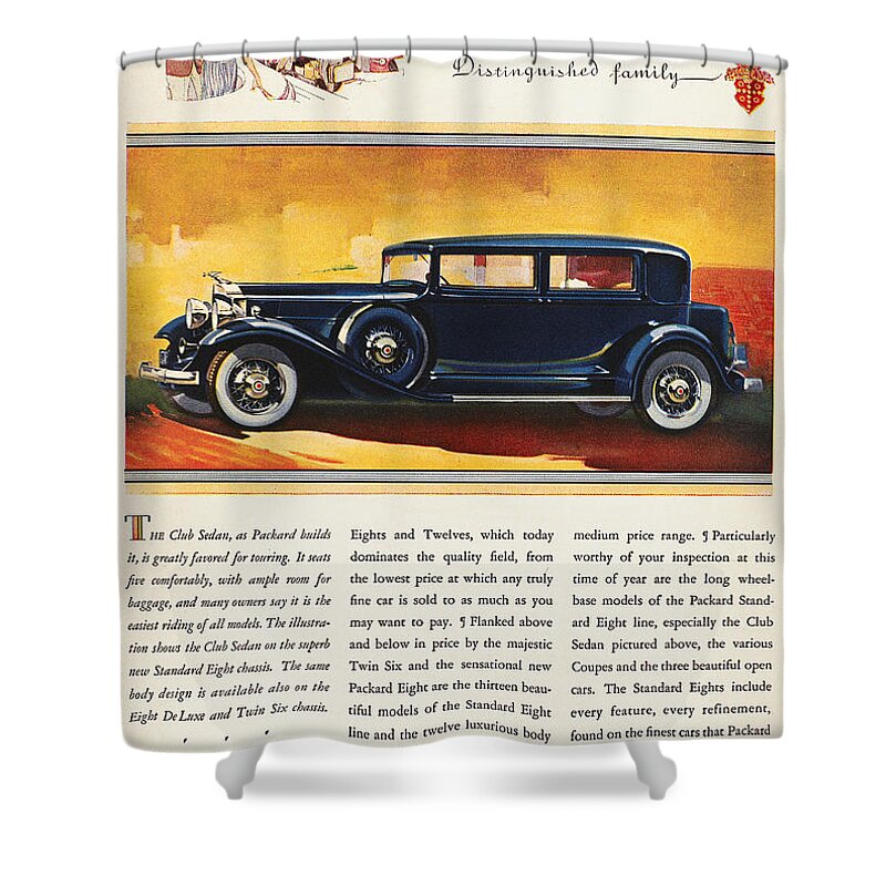 1932 Shower Curtain featuring the photograph Ads: Packard, 1932 by Granger