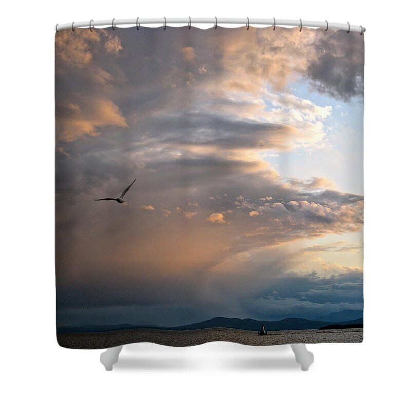 Clouds Shower Curtain featuring the photograph Ahead of the Curve by Mike Reilly