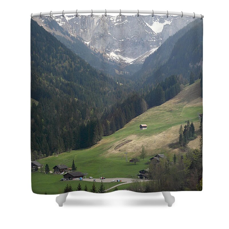 Switzerland Shower Curtain featuring the photograph Alpes by Milena Boeva
