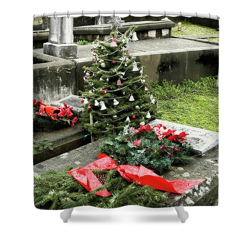Cemetery Shower Curtain featuring the photograph Always Home For Christmas by Lorraine Devon Wilke