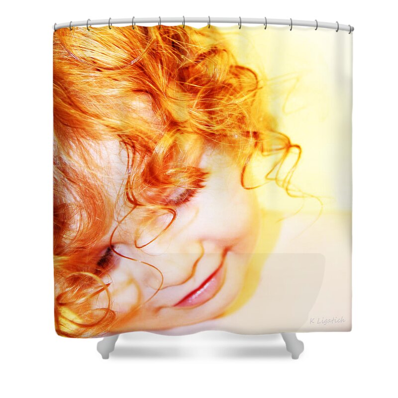 Child Shower Curtain featuring the photograph An Angels Smile by Kerri Ligatich