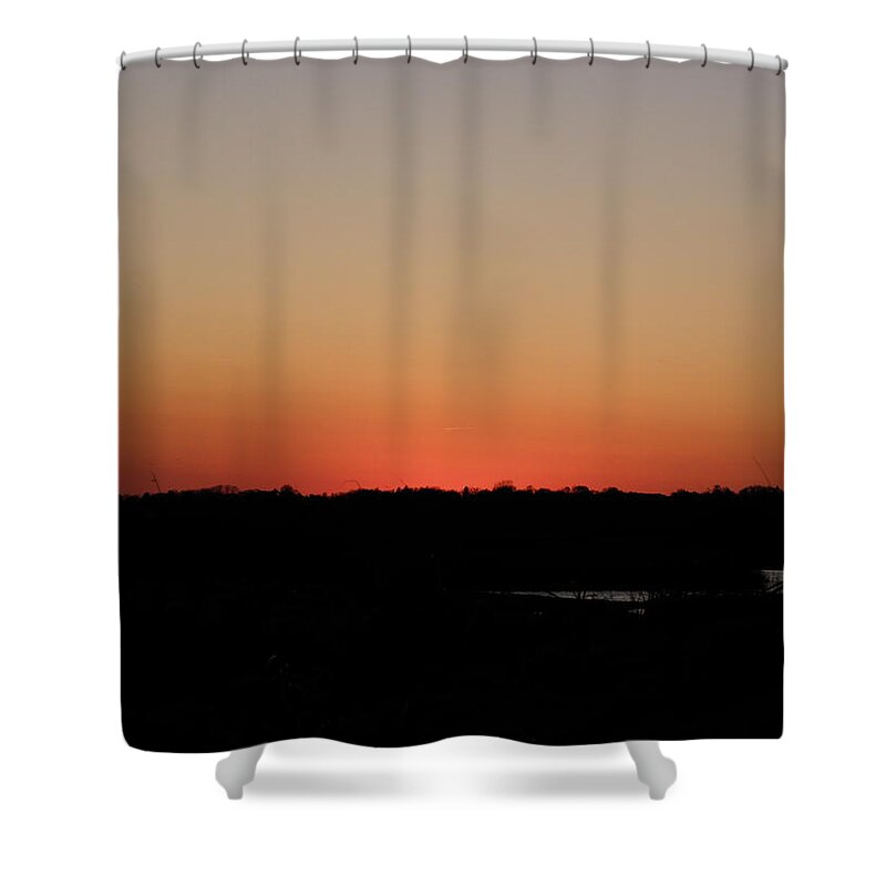 Autumn Shower Curtain featuring the photograph An Autumn Sunset by Kim Galluzzo Wozniak