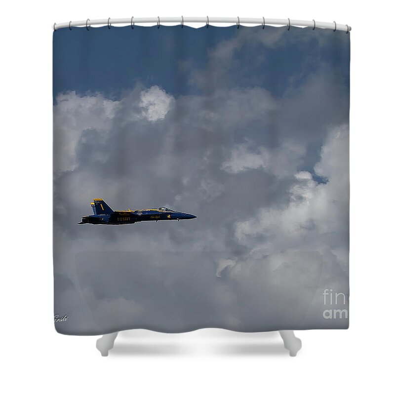 Airshow Shower Curtain featuring the photograph Angel in the Clouds by Sue Karski