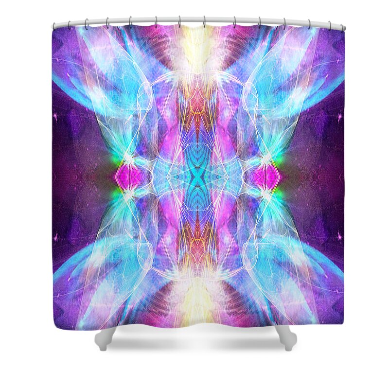 Angel Shower Curtain featuring the digital art Angel of Enlightenment by Diana Haronis