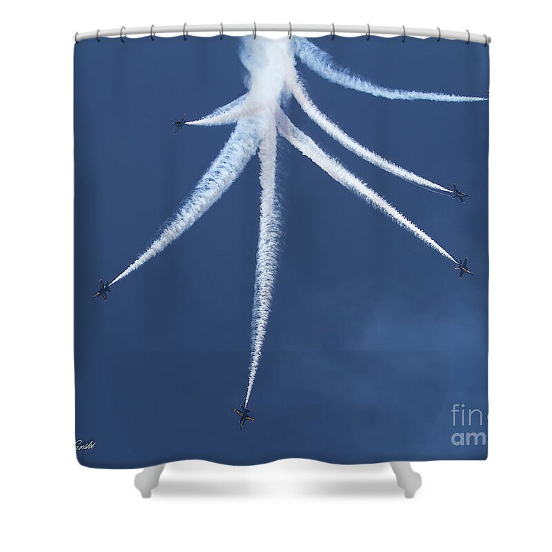 Airshow Shower Curtain featuring the photograph Angels Separate 3 by Sue Karski