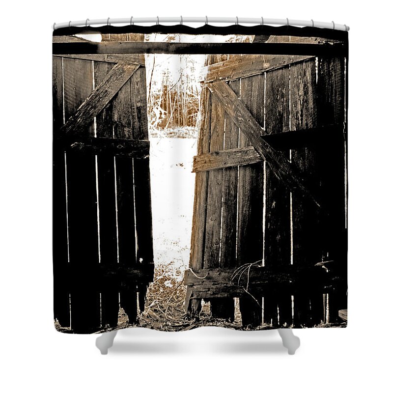 Country Shower Curtain featuring the photograph Antique Door by La Dolce Vita