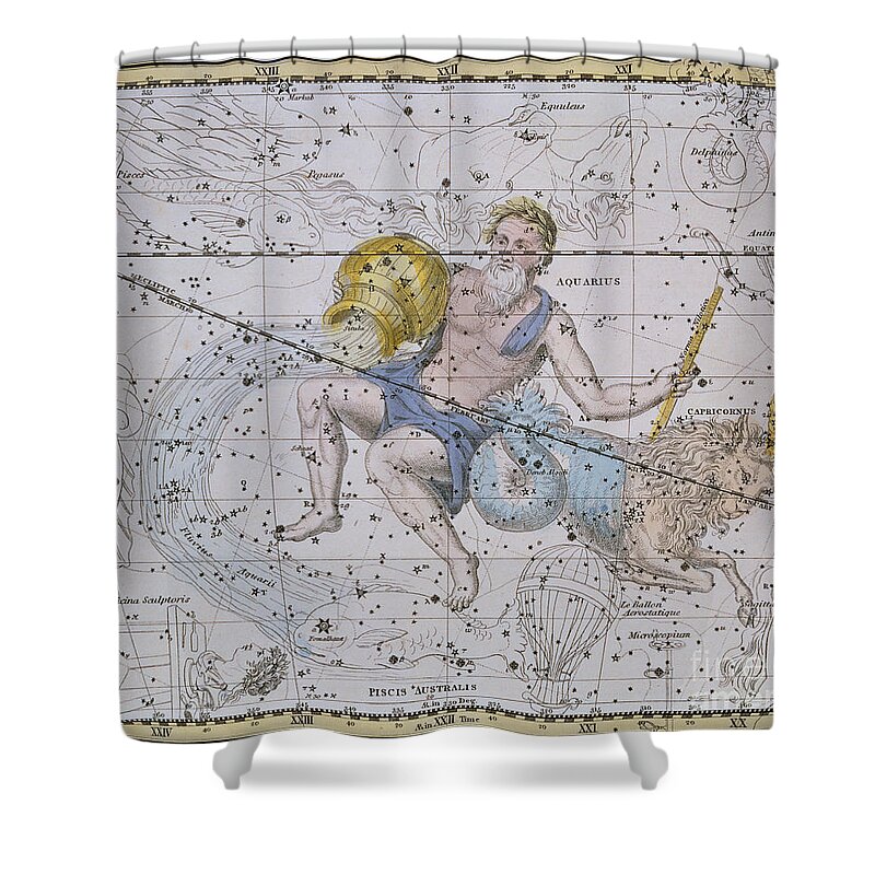 Aquarius Shower Curtain featuring the painting Aquarius and Capricorn by A Jamieson