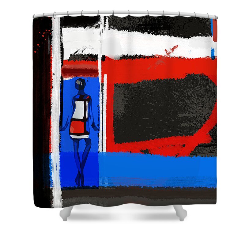 Expressive Shower Curtain featuring the painting Art Scene by Naxart Studio