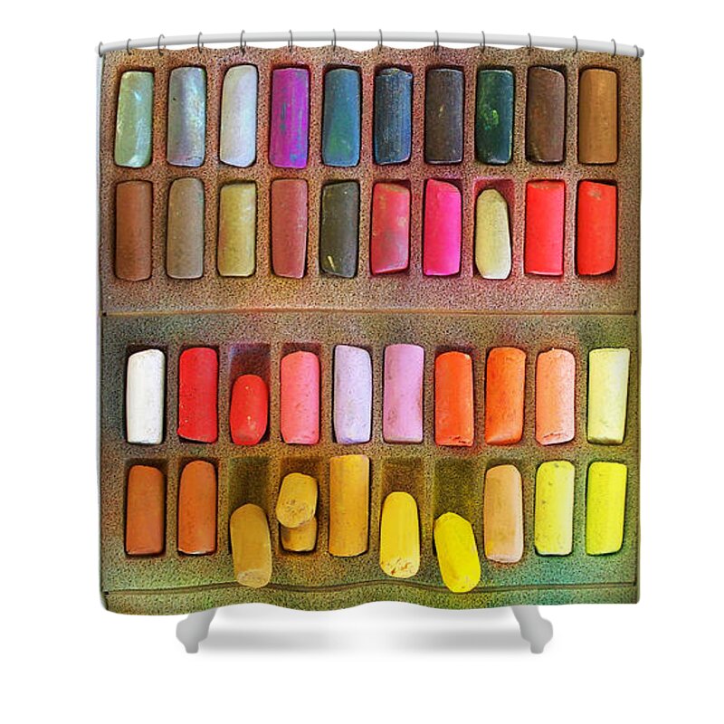 Pastel Shower Curtain featuring the photograph Artists Rainbow by Frances Miller