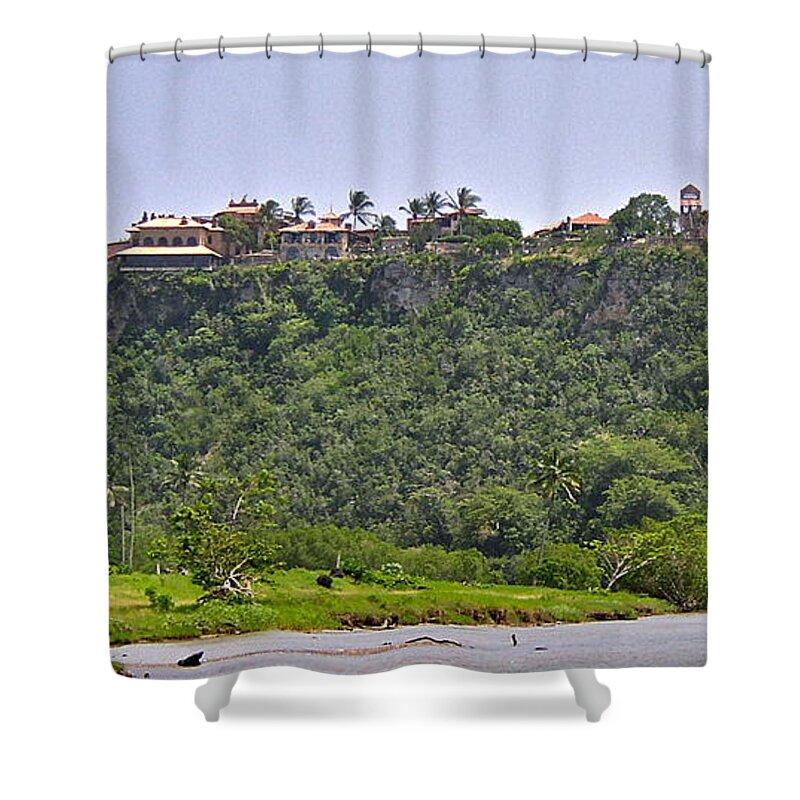 Dominican Republic Shower Curtain featuring the photograph Artist's Village by Carol Bradley