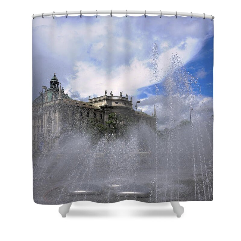 Bavaria Shower Curtain featuring the photograph Atmospheric fountain by Andrew Michael
