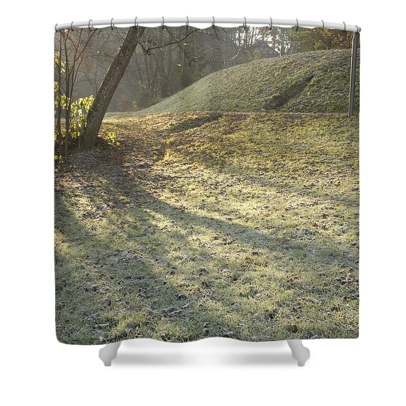 Autumn Shower Curtain featuring the photograph Autumn in Bled by Ian Middleton