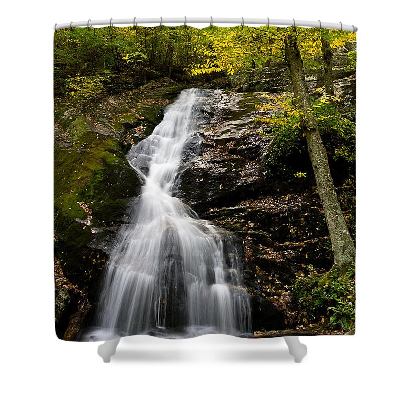 Crabtree Falls Shower Curtain featuring the photograph Autumn Waterfall by Lori Coleman