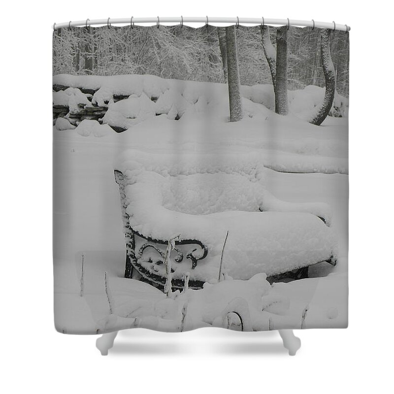 Snow Shower Curtain featuring the photograph Baby Its Cold Outside by Kim Galluzzo