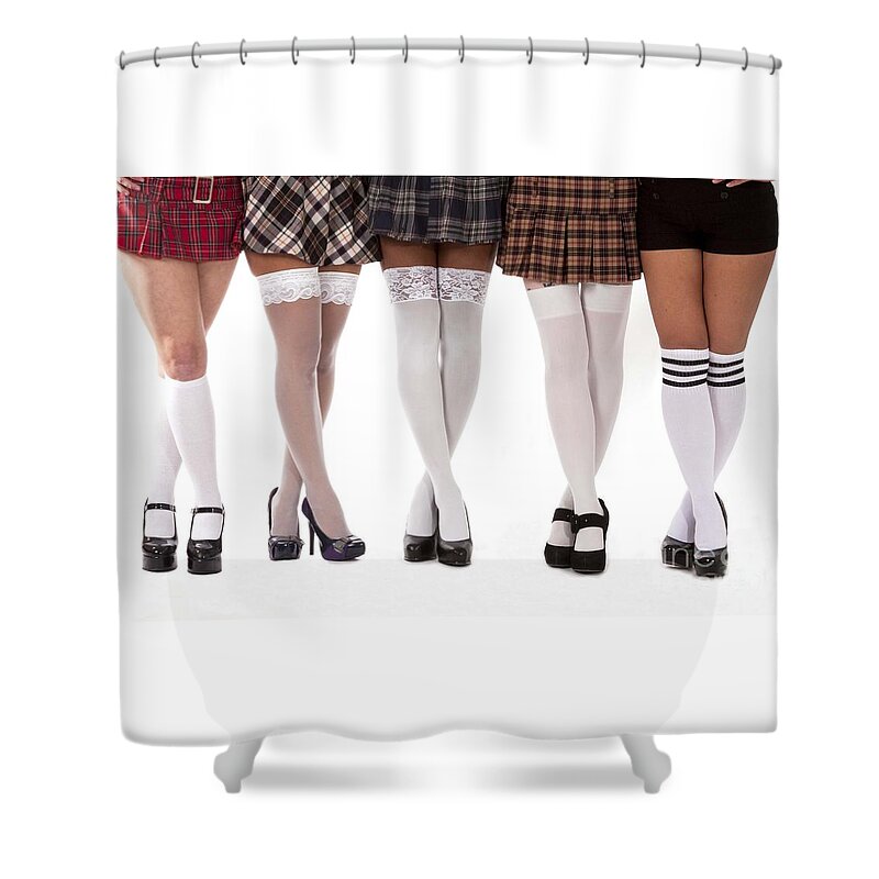 Bad Girls Shower Curtain featuring the photograph Bad Girls by Angelique Olin