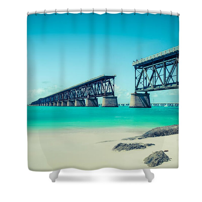 Atlantic Shower Curtain featuring the photograph Bahia Hondas Railroad Bridge by Hannes Cmarits
