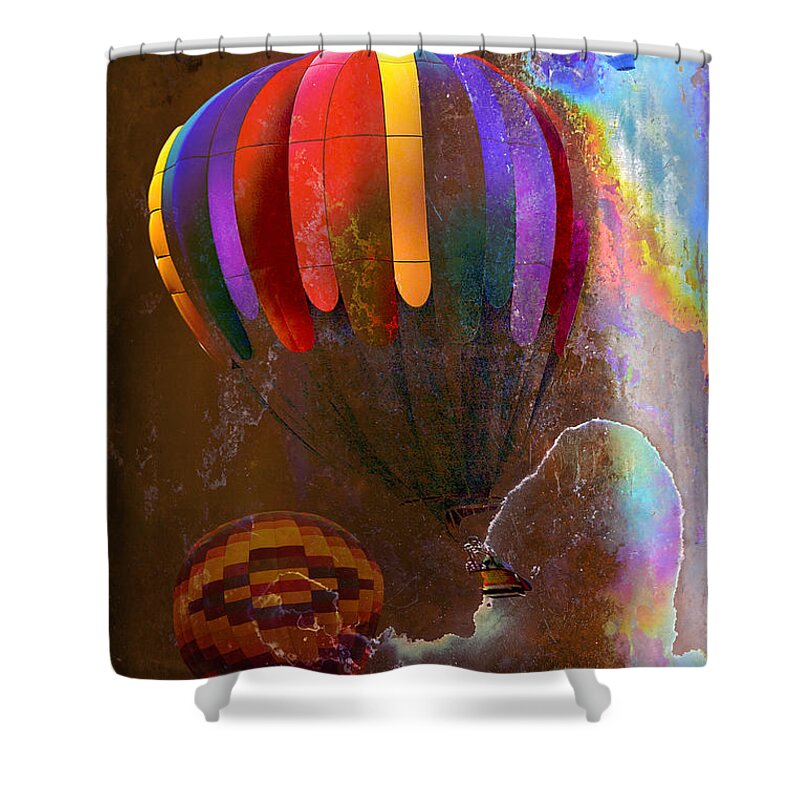 Balloons Shower Curtain featuring the photograph Balloon Racing by Phyllis Denton