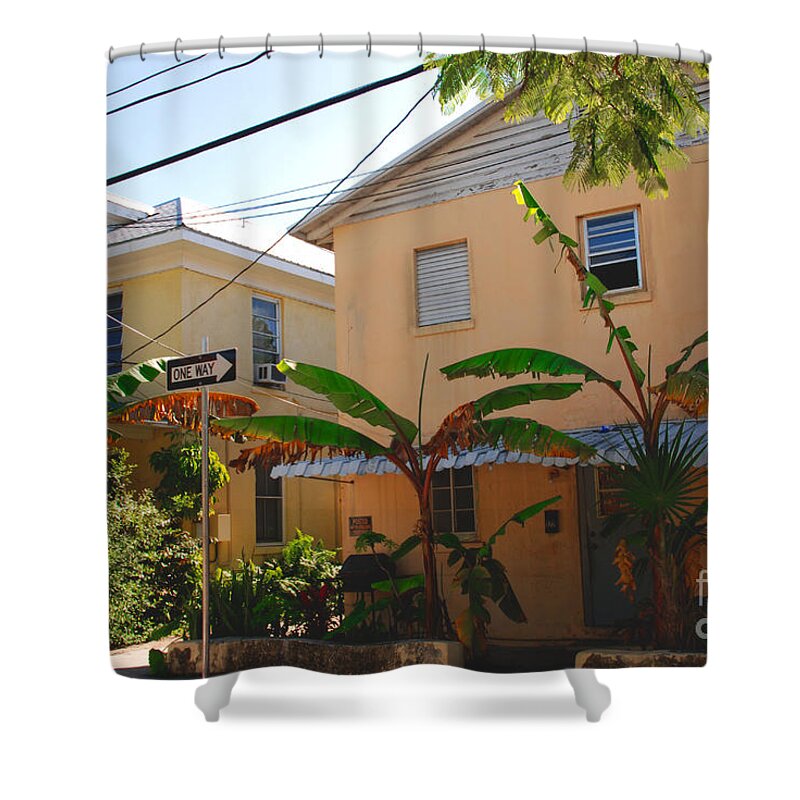 Banana Shower Curtain featuring the photograph Banana Tree Lane in Key West by Susanne Van Hulst
