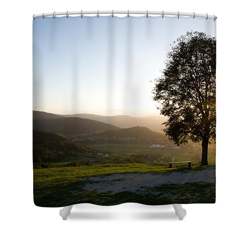 Saint Shower Curtain featuring the photograph Barje view by Ian Middleton