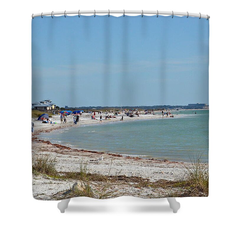 Beach Shower Curtain featuring the photograph Beach Day on Honeymoon Island by Carol Bradley